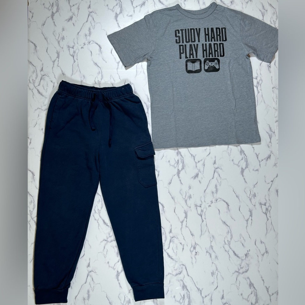 Work Hard Play Hard T-Shirt & 365 Kids Joggers